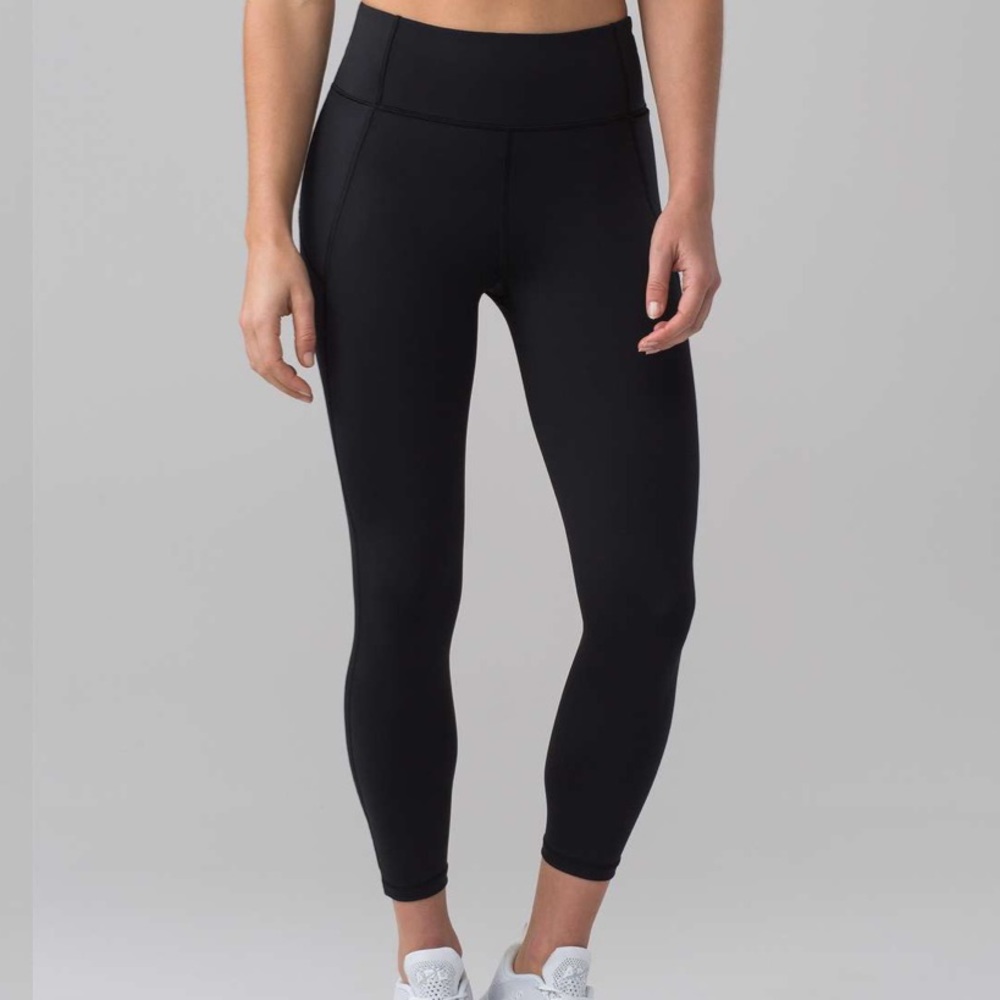(Sold) Lululemon final lap crop 23” black nulux - Picture 1 of 13